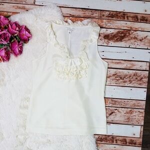 Banana Republic Silk Sleeveless Ruffle Blouse